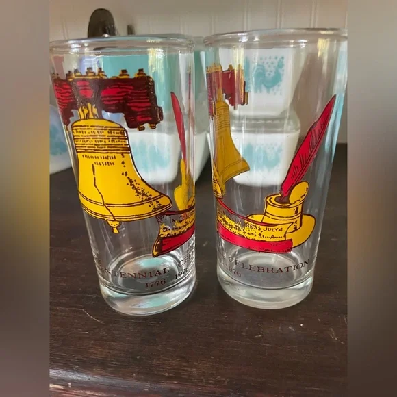 Vintage 1976 Bicentennial Liberty Bell Drinking Glasses❤️ - Picture 3 of 12